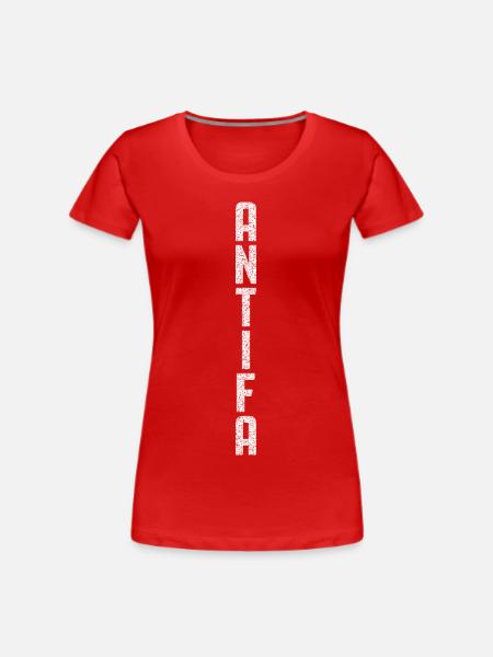 Antifa Vertikal - Frauen Premium Bio T-Shirt - Rot