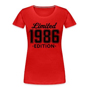 édition limitée 1986 - T-shirt bio Premium Femme - rouge - Devant - Mia (176cm)