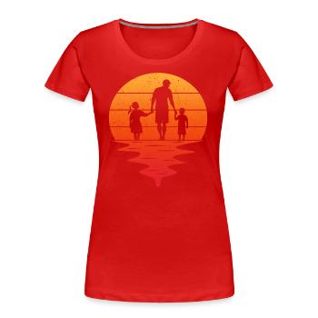 Father and daughter - father and son, father son and daughter - Women's Premium Organic T-Shirt - red - Front - Mia (176cm)