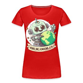 Die Zukunft der Intelligenz - Frauen Premium Bio T-Shirt - Rot - Vorne - Mia (176cm)