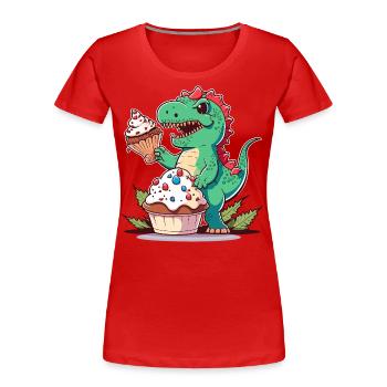 Dino Baker - Women's Premium Organic T-Shirt - red - Front - Mia (176cm)