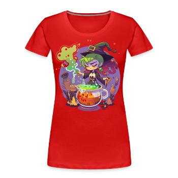 Kessel-Gebräu - Frauen Premium Bio T-Shirt - Rot - Vorne - Mia (176cm)