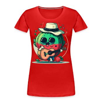 Écorce de Rockin - T-shirt bio Premium Femme - rouge - Devant - Mia (176cm)