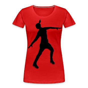 Eiskunstläuferin in stabiler Pose - Frauen Premium Bio T-Shirt - Rot - Vorne - Mia (176cm)