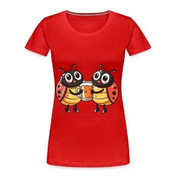 Fête de la bière Ladybug Comic - T-shirt bio Premium Femme - rouge - Devant - Mia (176cm)