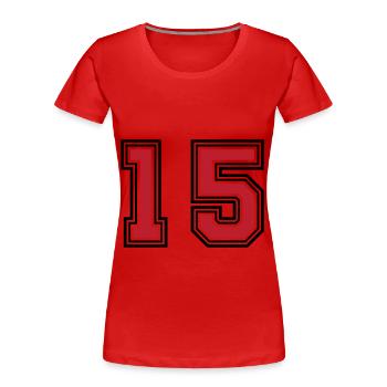 15 Zahl symbol - Frauen Premium Bio T-Shirt - Rot - Vorne - Mia (176cm)