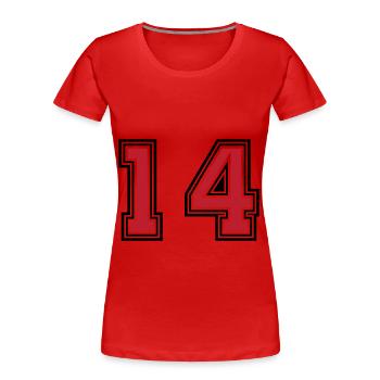 14 Zahl symbol - Frauen Premium Bio T-Shirt - Rot - Vorne - Mia (176cm)
