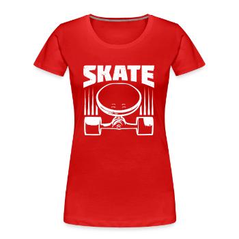 Skate Skater cadeau skateboard - T-shirt bio Premium Femme - rouge - Devant - Mia (176cm)
