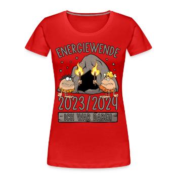 Energiewende 2023/2024 - Ich war dabei - Steinzeit - Frauen Premium Bio T-Shirt - Rot - Vorne - Mia (176cm)