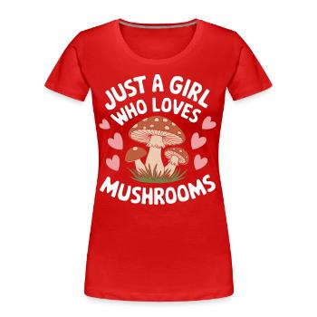 Champignons Champignons Champignon Champignon - T-shirt bio Premium Femme - rouge - Devant - Mia (176cm)
