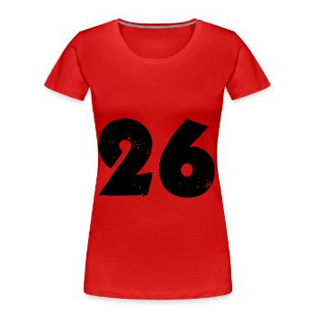 26 Zahl - Frauen Premium Bio T-Shirt - Rot - Vorne - Mia (176cm)