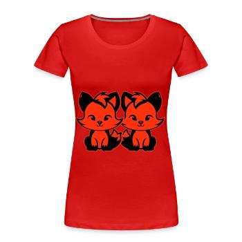 Renard mignon Mignon Bébé - T-shirt bio Premium Femme - rouge - Devant - Mia (176cm)