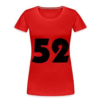 52 Zahl - Frauen Premium Bio T-Shirt - Rot - Vorne - Mia (176cm)