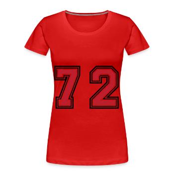 72 Zahl Symbol - Frauen Premium Bio T-Shirt - Rot - Vorne - Mia (176cm)