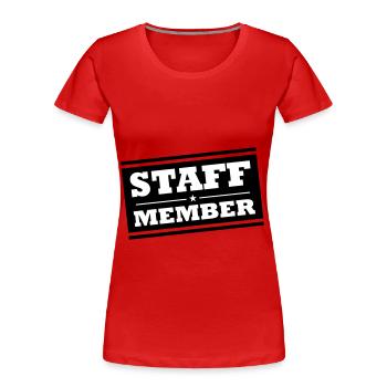 Membres du personnel - T-shirt bio Premium Femme - rouge - Devant - Mia (176cm)