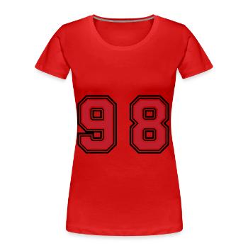 98 Zahl Symbol - Frauen Premium Bio T-Shirt - Rot - Vorne - Mia (176cm)