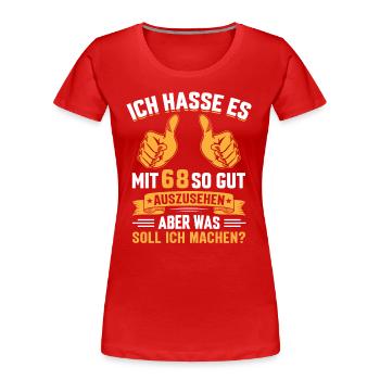 68. Geburtstag Mann Frau 68 Jahre - Frauen Premium Bio T-Shirt - Rot - Vorne - Mia (176cm)