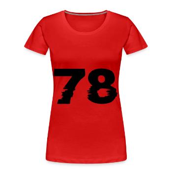 78 Zahl - Frauen Premium Bio T-Shirt - Rot - Vorne - Mia (176cm)