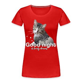 Schlafshirt gute Nacht good night - Frauen Premium Bio T-Shirt - Rot - Vorne - Mia (176cm)