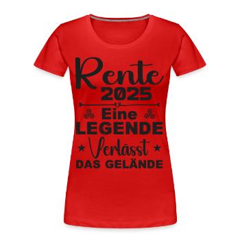 Pension 2025 - Une légende quitte le site - T-shirt bio Premium Femme - rouge - Devant - Mia (176cm)