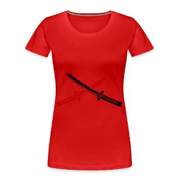 Samurai Schwert Icon - Frauen Premium Bio T-Shirt - Rot - Vorne - Mia (176cm)