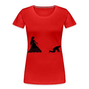 Hochzeit Brautpaar Leine - Frauen Premium Bio T-Shirt - Rot - Vorne - Mia (176cm)