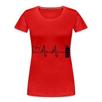 Oxygen Diving Pulse Heart - Women's Premium Organic T-Shirt - red - Front - Mia (176cm)