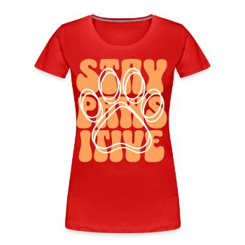 Imprint Paw Dog Loves Dogs - Women's Premium Organic T-Shirt - red - Front - Mia (176cm)