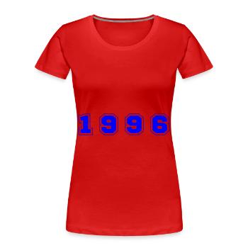 Numéro de l’année 1996 - T-shirt bio Premium Femme - rouge - Devant - Mia (176cm)