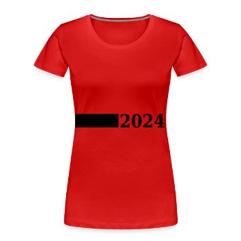 2024 year - Women's Premium Organic T-Shirt - red - Front - Mia (176cm)