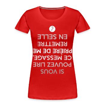 chute de cheval - T-shirt bio Premium Femme - rouge - Devant - Mia (176cm)