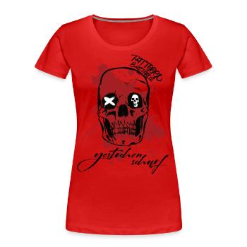 tattooed bastards razor sharp tattoo - Women's Premium Organic T-Shirt - red - Front - Mia (176cm)