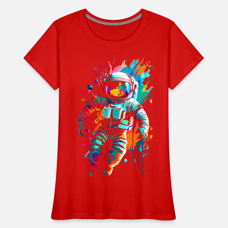 Astronaute de couleur dans l’espace spatial T-shirt bio Premium Femme