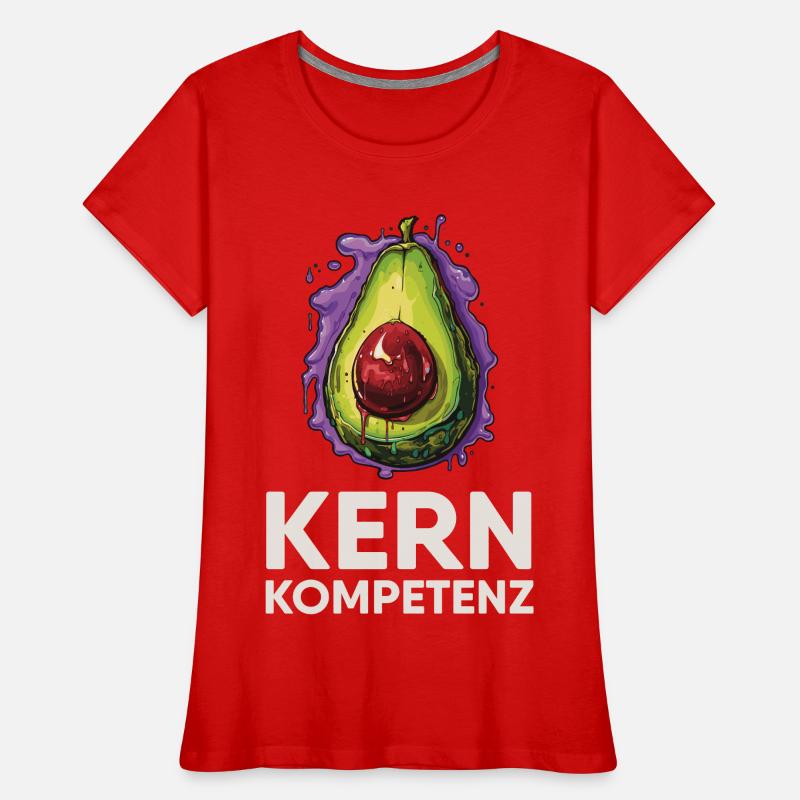 Avocado Kernkompetenz Humor Frauen Premium Bio T-Shirt