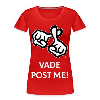 Vade Post Me! (Kreuz / Bibel / Religion / NEG 2C) - Frauen Premium Bio T-Shirt - Rot - Vorne - Mia (176cm)
