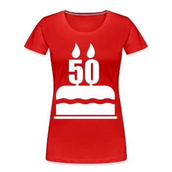 50 Geburtstag - Frauen Premium Bio T-Shirt - Rot - Vorne - Mia (176cm)