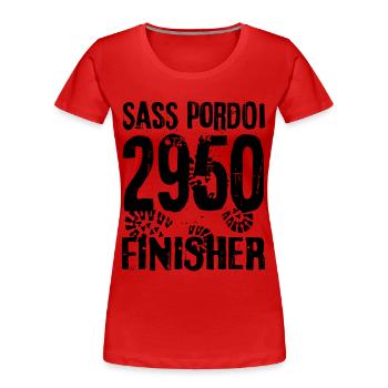 Sass Pordoi Pordoi Pic Trentino Sella Dolomites - T-shirt bio Premium Femme - rouge - Devant - Mia (176cm)