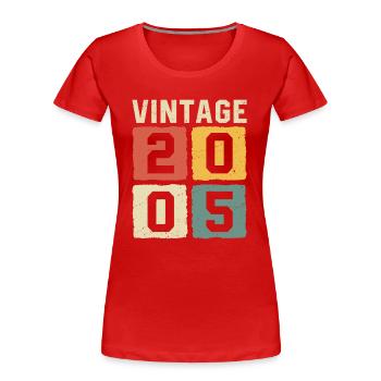 Millésime 2005 Né en 2005 - T-shirt bio Premium Femme - rouge - Devant - Mia (176cm)