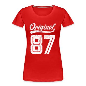 1987 Original 87 born 1987 - Women's Premium Organic T-Shirt - red - Front - Mia (176cm)
