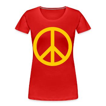 Peacezeichen - Frauen Premium Bio T-Shirt - Rot - Vorne - Mia (176cm)