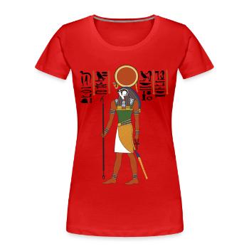 RA Dieu Soleil - T-shirt bio Premium Femme - rouge - Devant - Mia (176cm)