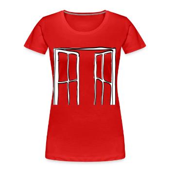 Fenster - Frauen Premium Bio T-Shirt - Rot - Vorne - Mia (176cm)