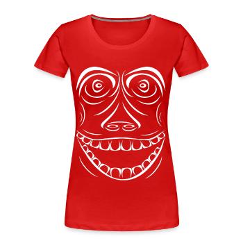 Drôle de singe sans variole - T-shirt bio Premium Femme - rouge - Devant - Mia (176cm)