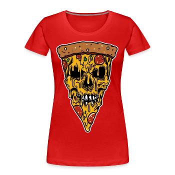 Tueur de pizza - T-shirt bio Premium Femme - rouge - Devant - Mia (176cm)