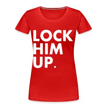 Lock him up - Women's Premium Organic T-Shirt - red - Front - Mia (176cm)