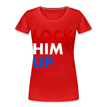 Lock him up - Women's Premium Organic T-Shirt - red - Front - Mia (176cm)