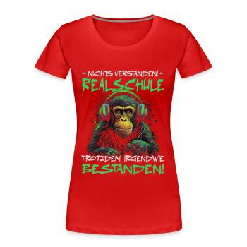 Realschule bestanden - Schulabschluss - Frauen Premium Bio T-Shirt - Rot - Vorne - Mia (176cm)