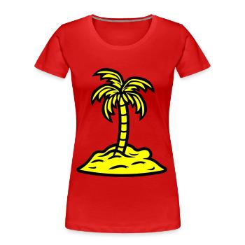 Palm Island vacances d’été - T-shirt bio Premium Femme - rouge - Devant - Mia (176cm)