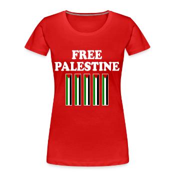 Free palestine - T-shirt bio Premium Femme - rouge - Devant - Mia (176cm)