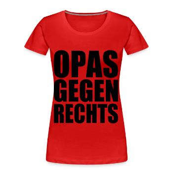 Opas gegen rechts - Frauen Premium Bio T-Shirt - Rot - Vorne - Mia (176cm)